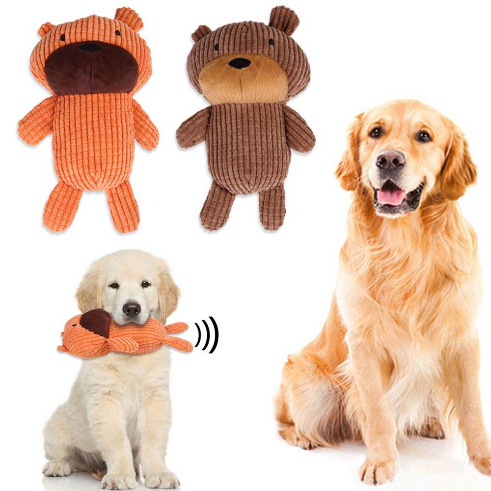 

Чистка зубов Интерактивные жевательные игрушки Щенок Играющая собака Писклявые игрушки Игрушки для собак Товары для животных Мягкий медведь оранжевый