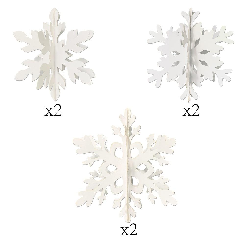 

6/12PCS Christmas Decoration Supplies 3D Snowflake Christmas Tree Pendant Christmas Party New Year DIY Gift Decoration Ornaments
