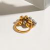 Youthway Unique Statement Gold Plated Stainless Steel Gold& Color Circle Beads Ring Waterproof Anti Allergic Jewelry Gift