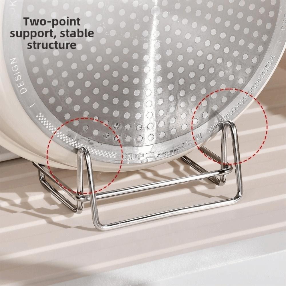 Space Saving Countertop Cookware Rack Vertical Pot Lid Drying Rack Durable Pot Rack