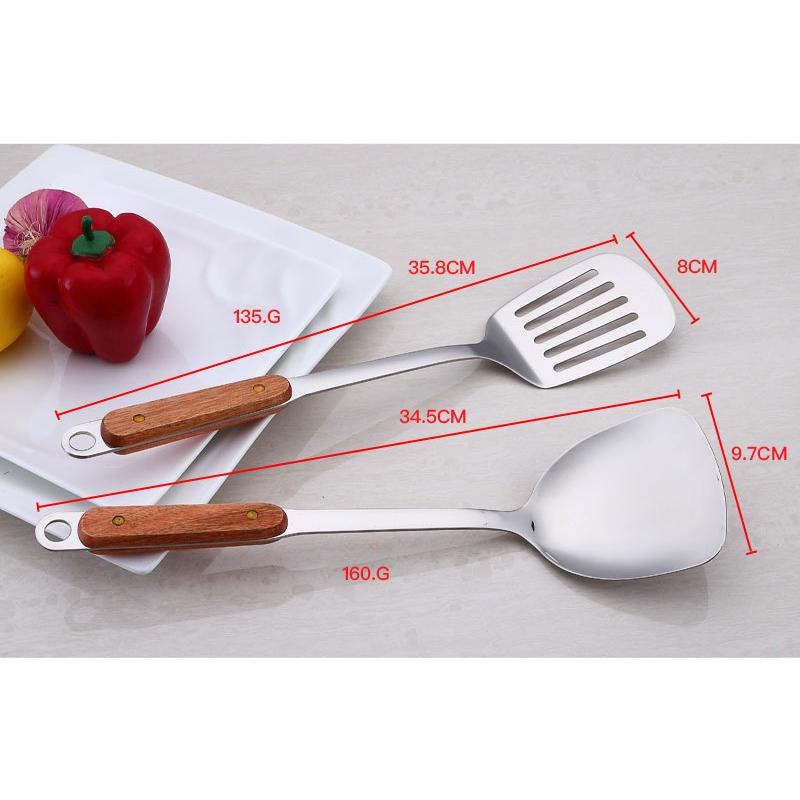 HANYANG łopatka ze stali nierdzewnej łyżka do zupy kuchnia gotowanie łopatka łyżka załadowany smażenie ryb łopatka wyciek łyżka duża wyciek łyżka