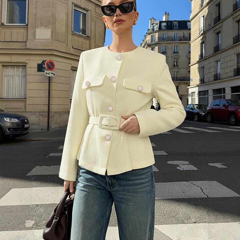 2025 Frühling und Herbst Mode Gürteljacke Temperament Damen Freizeitanzug Elegant Schlank Vielseitige Jacke