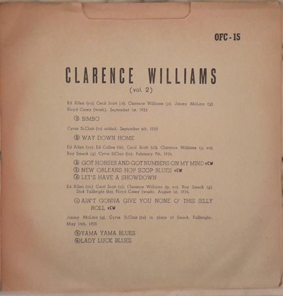

10inch Record CLARENCE WILLIAMS - Vol. 2 OFC15 Only For Collec Argentina Jazz Used