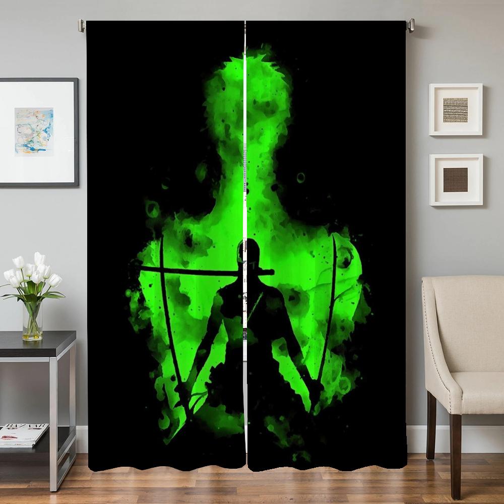 

Home Interior Kitchen Curtains For Living Room 2 Pieces Blackout Curtains Door Curtain Roronoa Zoro Bedroom Decoration Partition W50xH70cmx2pcs-CL