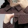 Women's Loose Fit Plaid Padded Cotton Jacket - Winter Diamond Pattern