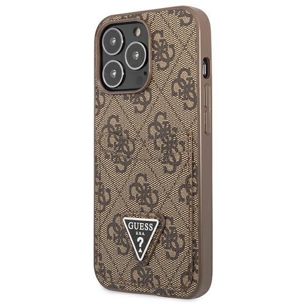 Guess Guhcp13Lp4Tpw Iphone 13 Pro / 13 6,1 Brązowy/Brown Hardcase 4G Triangle Logo Cardslot