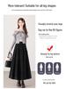 2025 Fall/Winter Layered Woolen Flare A-Line Skirt - Slimming, High-Waist, Long Design