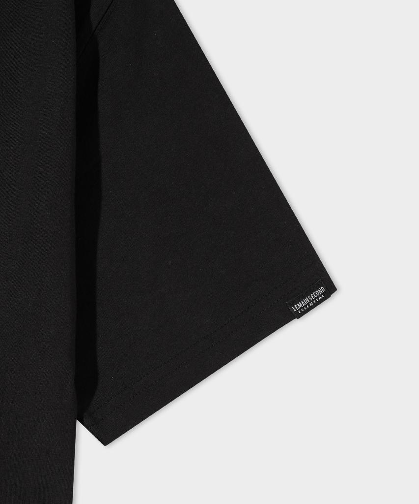 LEMAIN SECOND Basic Logo Print Oversized Short Sleeve T-Shirt [Black]