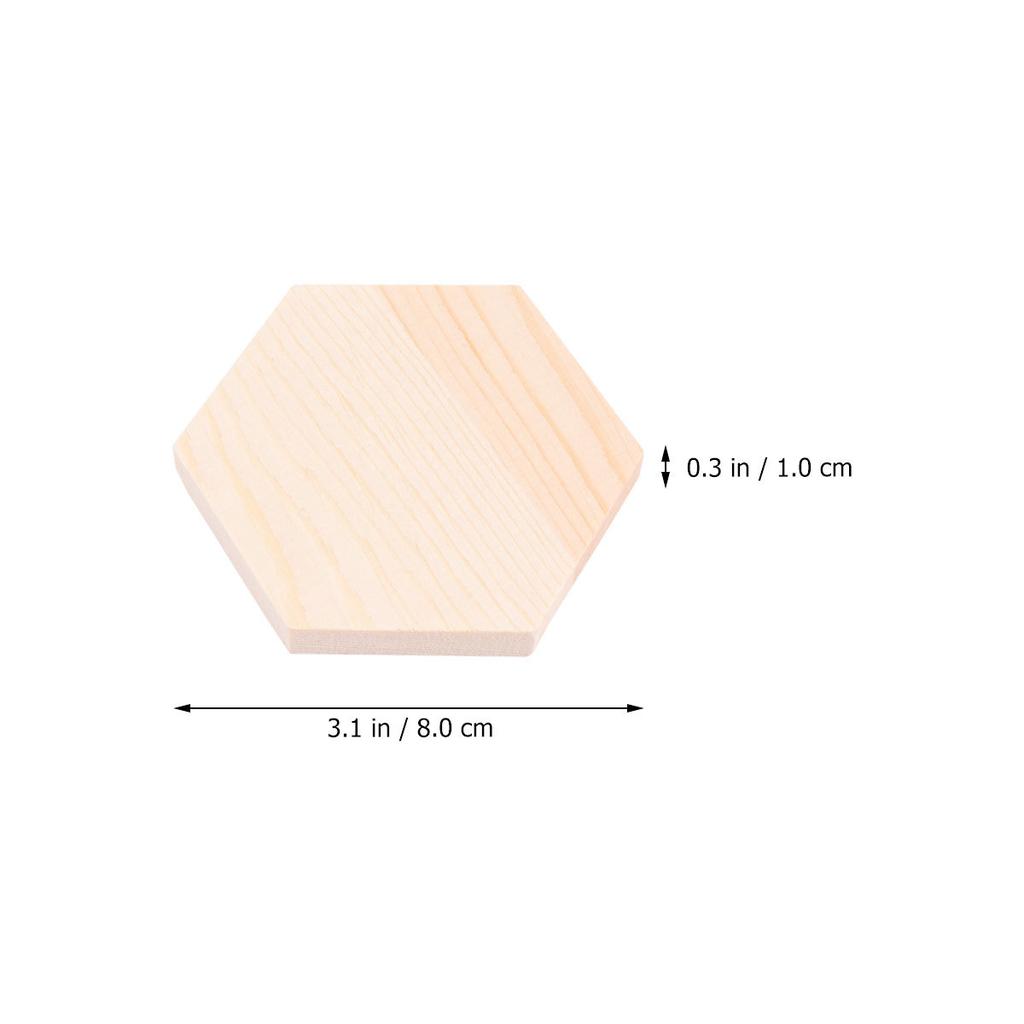 10Pcs Special-Shaped Wood Plank Polygonal DIY Craft Blocks High Quality Pine Wooden for Art Projects Decor Gifts Size 2