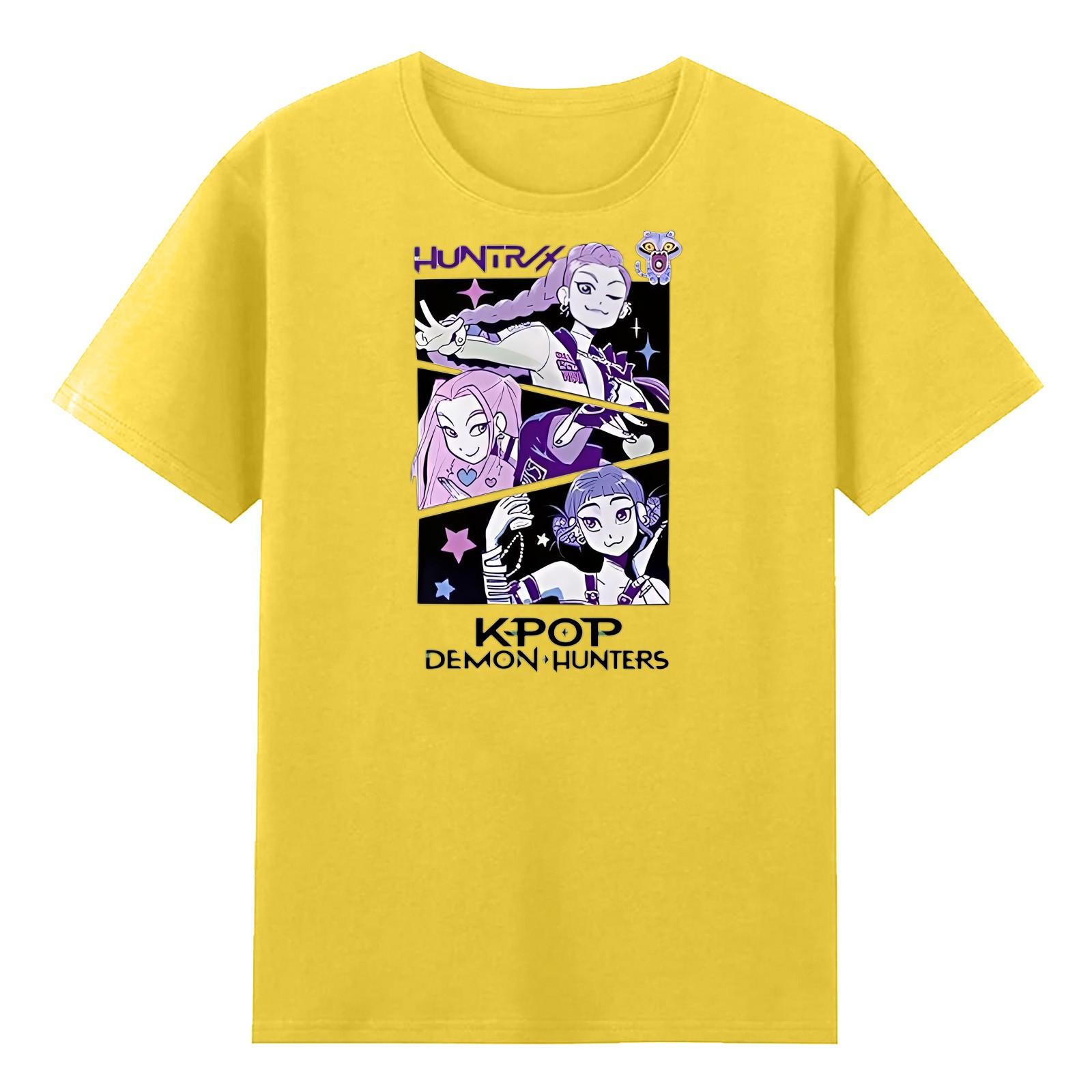 

Унисекс Круглый вырез Повседневный принт Футболка с короткими рукавами Топ XL жёлтый