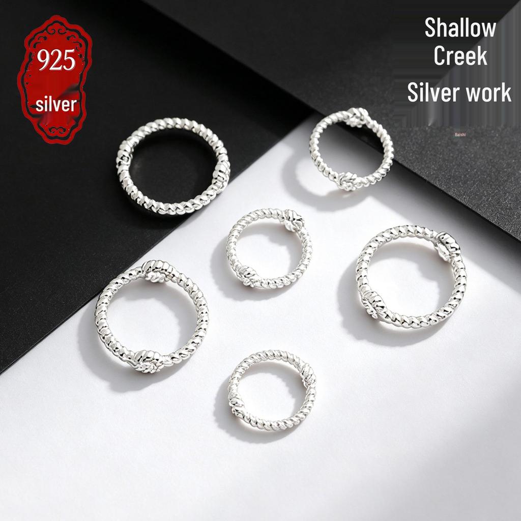 S925 Sterling Silver Twisted Ring: Handmade Jewelry Connector for Bracelets, Necklaces
