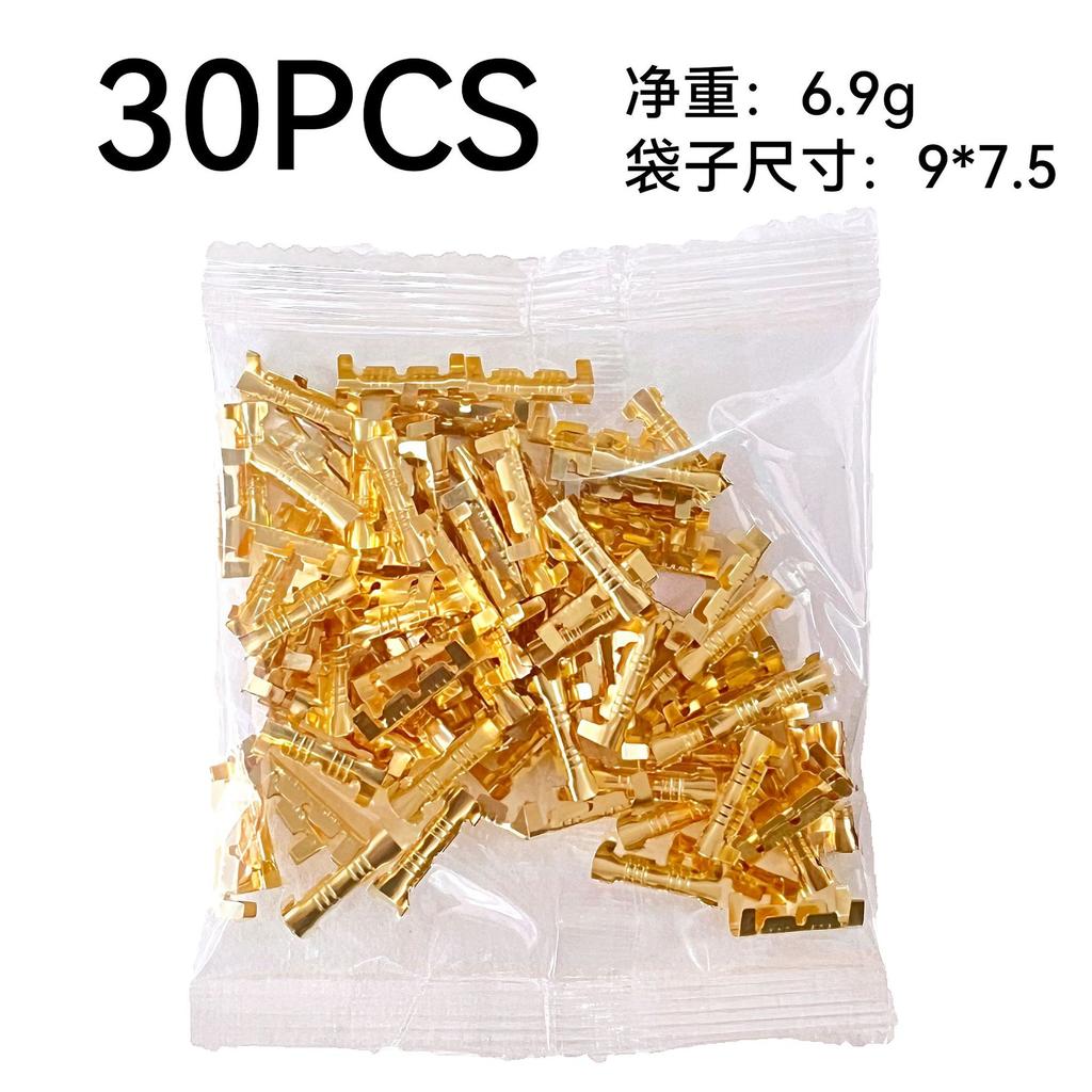 30/50/100pcs 453u Type 0.3-1.5mm2 Terminal Connector Dual Interface Terminal Electronic High Precision Yellow Copper