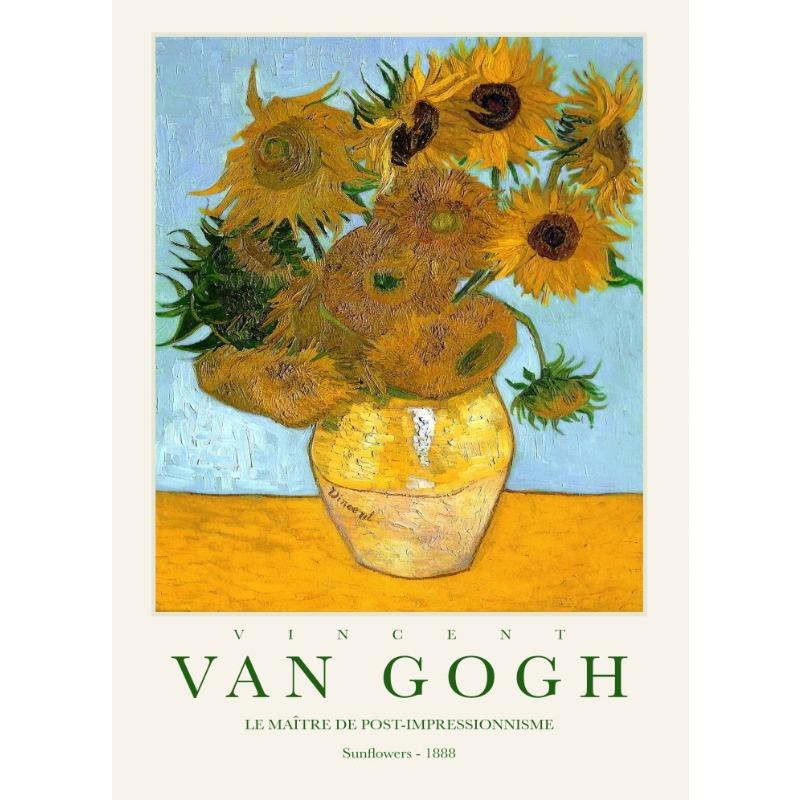 Classic Vincent Van Gogh Poster Print Cafe Night Terrace Canvas Art Paintings Sunflower Wall Art Picture for Home Wall Decor