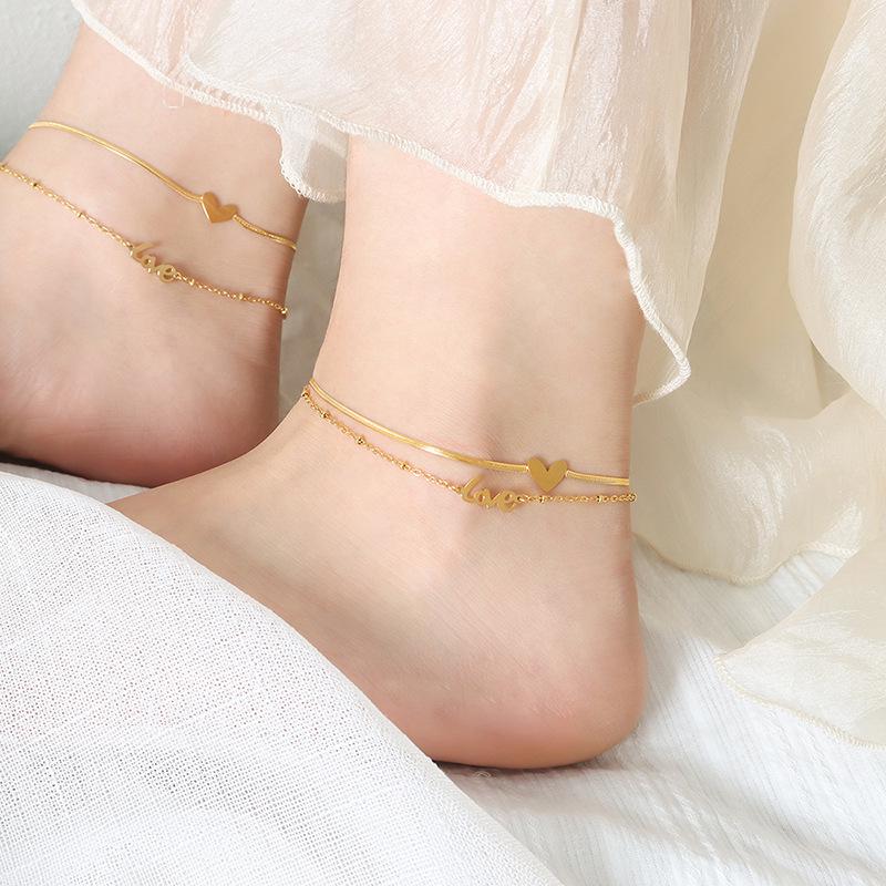 18K Gold-Plated Non-Fading Fashion Anklet for Women: Cool Style Light Luxury Summer Jewelry