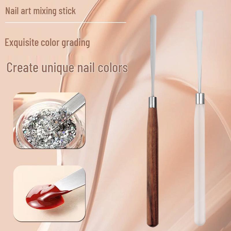 

Ultra-Thin Solid Wood & Stainless Steel Nail Art Mixing Stick for Gel and Acrylic Polish Acrylic White