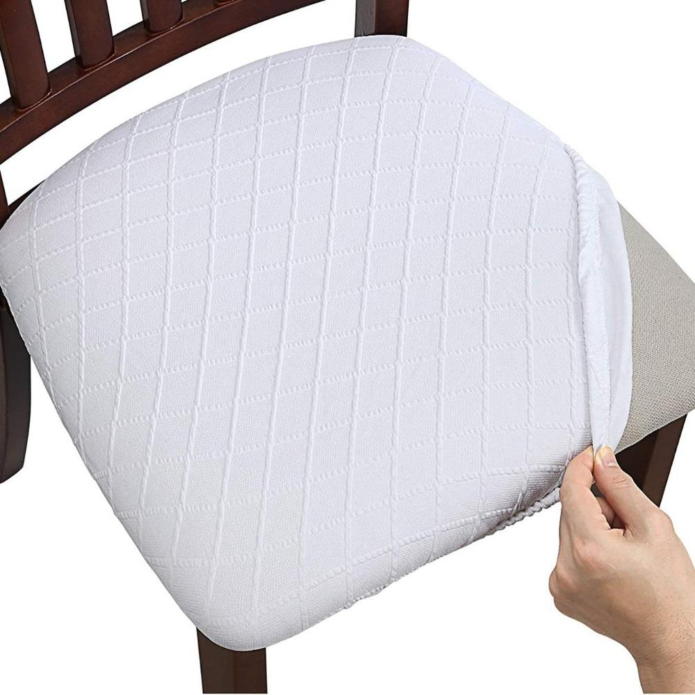 Diamond Checkered Jacquard Chair Cushion CoverHotel Restaurant Dining Table Chair Cover Universal Home Restaurant Dining Chair Cover anti-splash quilted style 04