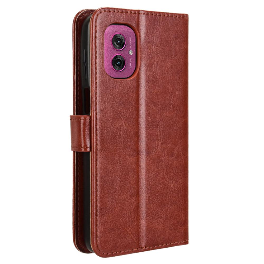 Etui dla Motorola Moto G55 5G Tekstura Crazy Horse Skóra PU Pokrowiec Portfel na Telefon