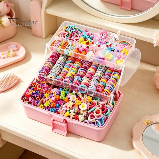 Vivid Patterns Hair Accessories Set for Girls, Bows, Butterfly Clips, Barrettes, Versatile Daily Wear Elastic Ties, Claws Toddlers Birthday