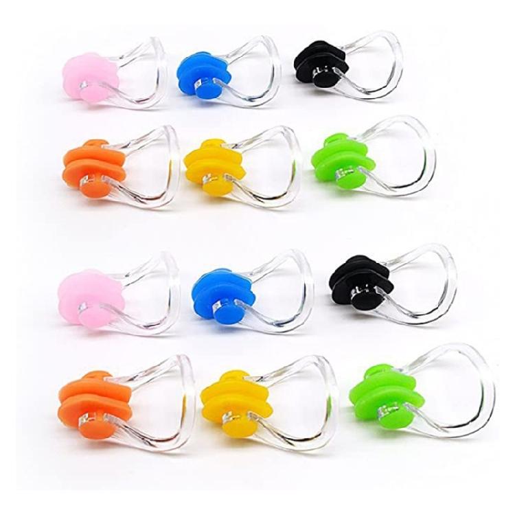 10Pcs Silicone Swimming Nose Clip, Waterproof Silicone Surfing Nose Plug Protector Soft Pad Plugs for Kids and Adults