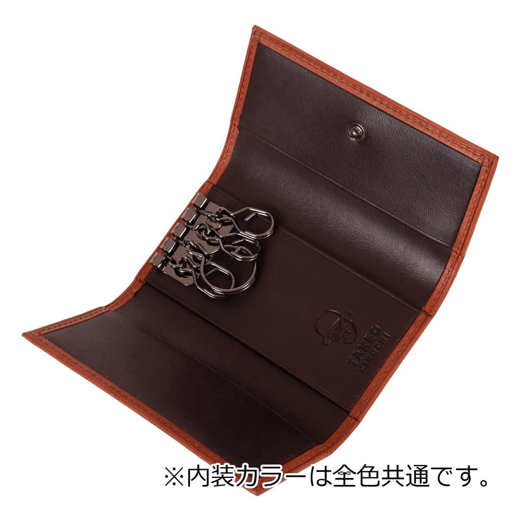 Key Key 4 740602 Heritage Casual Nume Cowhide Genuine Leather 40th Anniversary Brown [Takeo Kikuchi] Case, Holder, Keys, Compact, Small, Men's [02]