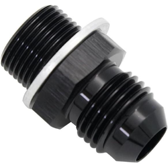 Aluminum 6AN Male Flare to 9/16-24 Male Carb Carburetor Fuel Inlet Fitting Adapter Black