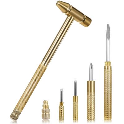 6-in-1 Small Hammer, Metal Mini Hammer, Portable Multitool Hammers with Flat Head, Phillips Screwdriver and Claw Hammer,Multifunctional Tools