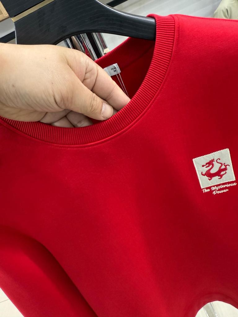 H Marke Lucky Red Rundhals-Hoodie für junge Männer - Lässiger Pullover mit langen Ärmeln 1W001