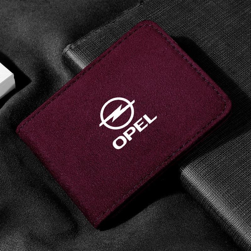 Car Driver License Wallet Holder Business Credit Card Cover Purse Bag For Opel Corsa Astra Insignia Vectra Zafira Meriva Mokka