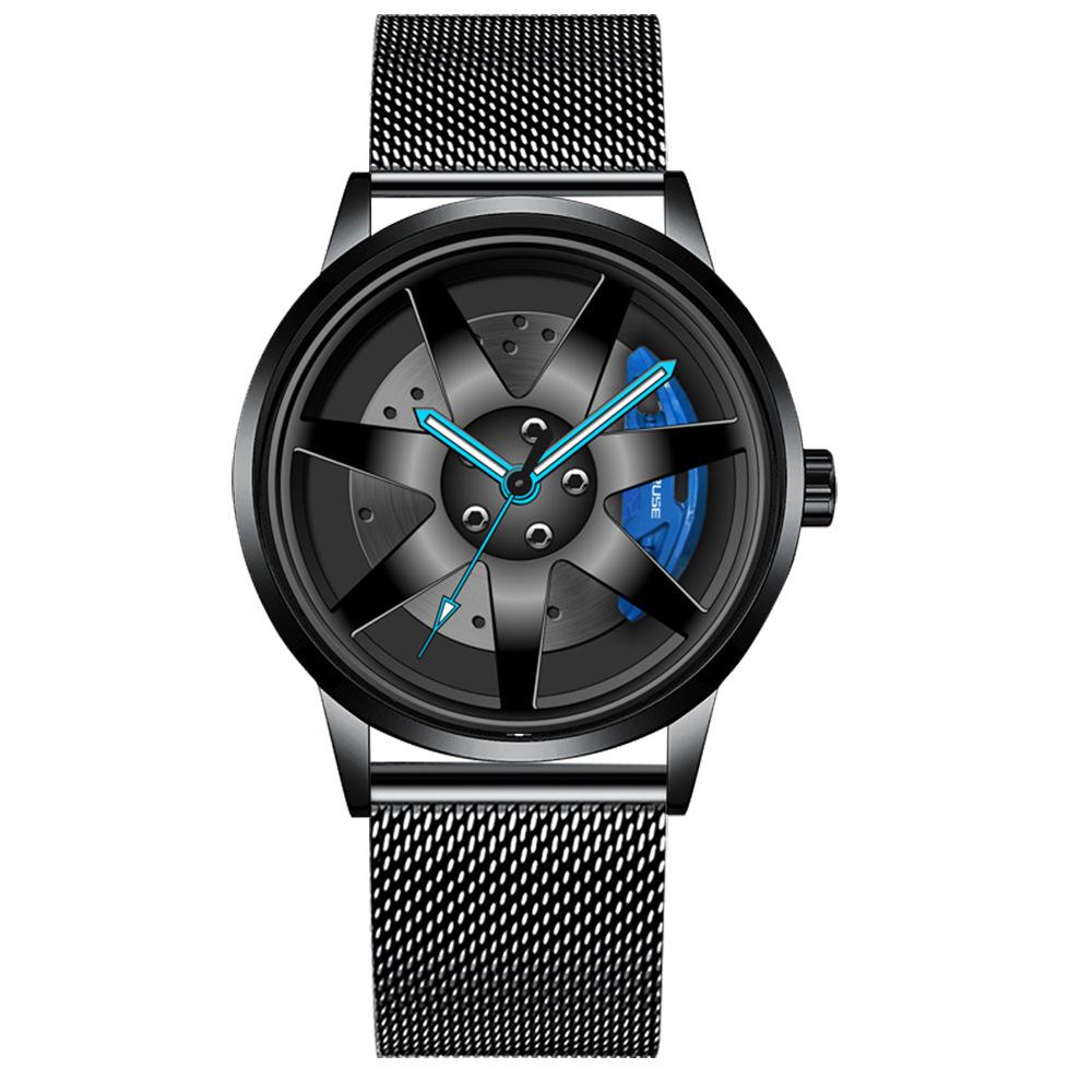 Boruse Wheel Caliper Watch Fashion Men'S Watch Women'S Steel Belt Waterproof Quartz Movement
