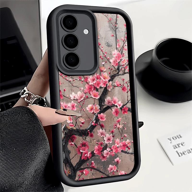 Phone Case for Samsung Galaxy S26 S25 Ultra S24 FE Cherry Blossom Sakura Fashion Shell S23 Plus S22 + S21 S20 5G Soft Silicone F