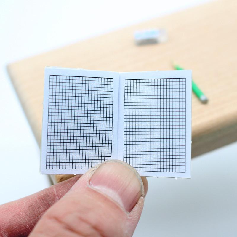 3ks 1:12 Miniaturní cvičebnice pro domeček pro panenky Mini čínské matematické anglické cvičebnice Papírový poznámkový blok Model Dekorace životních scén Dárek