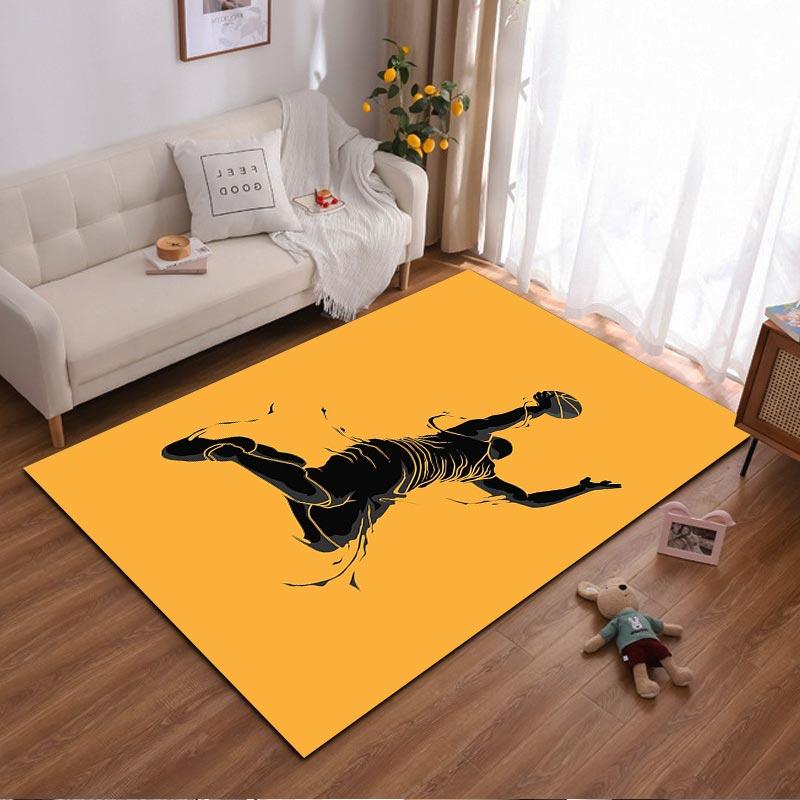 

Basketball Dunk Silhouette Print Carpet in Black and Yellow Design Suitable for use as an anti-slip for living room bedroom sofas 40x60cm( 15x23in )