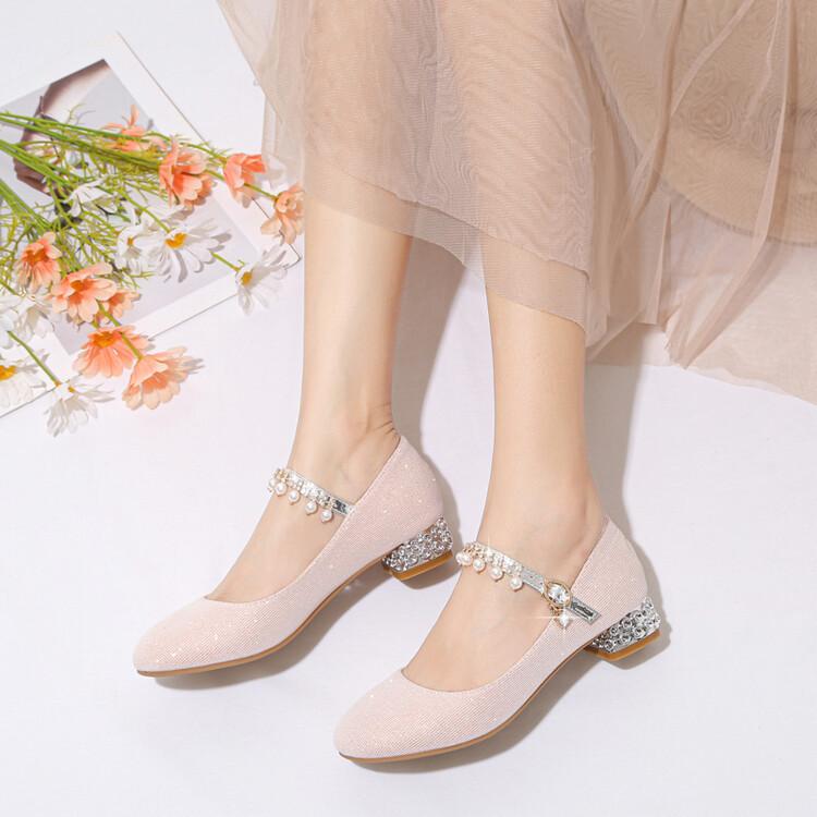 

Новые детские кожаные туфли низкие средней высоты для детей среднего и старшего возраста, туфли принцессы с пряжкой, мягкая подошва, студенческие туфли для выступлений, туфли для подиума, девочки поют 39 (inner length 24.5cm) розовый