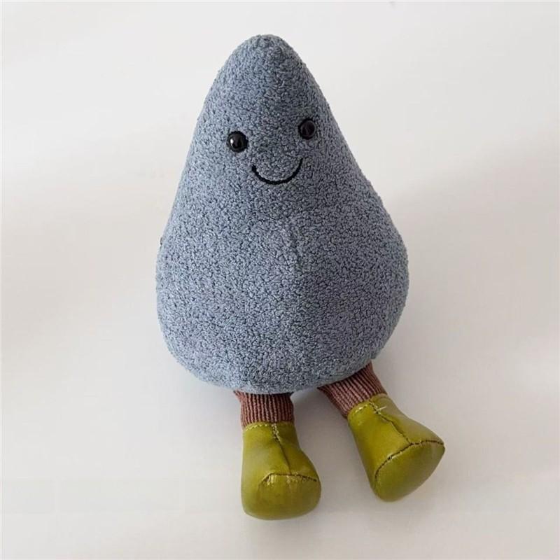 

Small Water Droplet Plush Toy With Grid Bow Design For Kids Room And Use Gift Nude