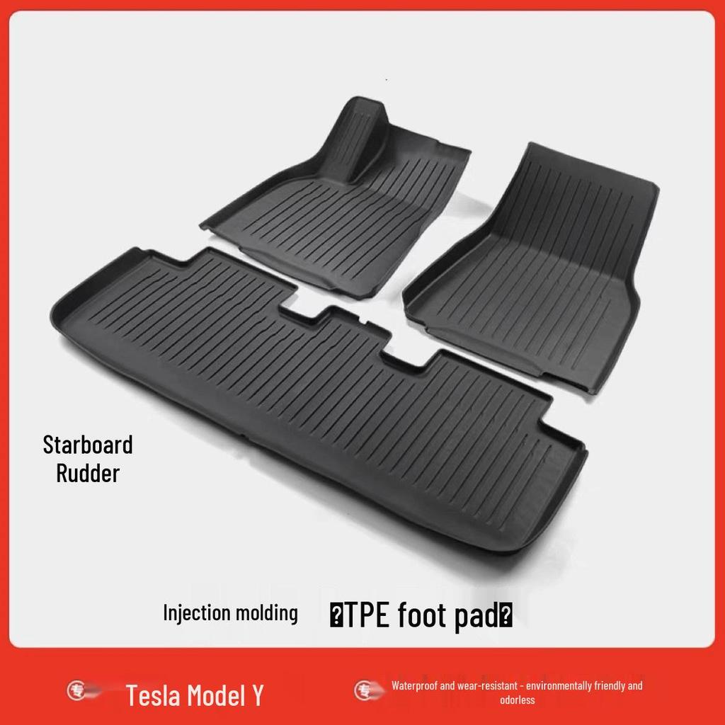 Eco-Friendly TPE Floor Mats & Trunk Backrest Pads for 2025 Tesla Model Y