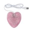 Cute, Portable, Small, Crystal Heart-shaped USB-wired Optical Mouse with 1200 DPI, Perfect for Women and Children, Compatible with PCs, Laptops, and