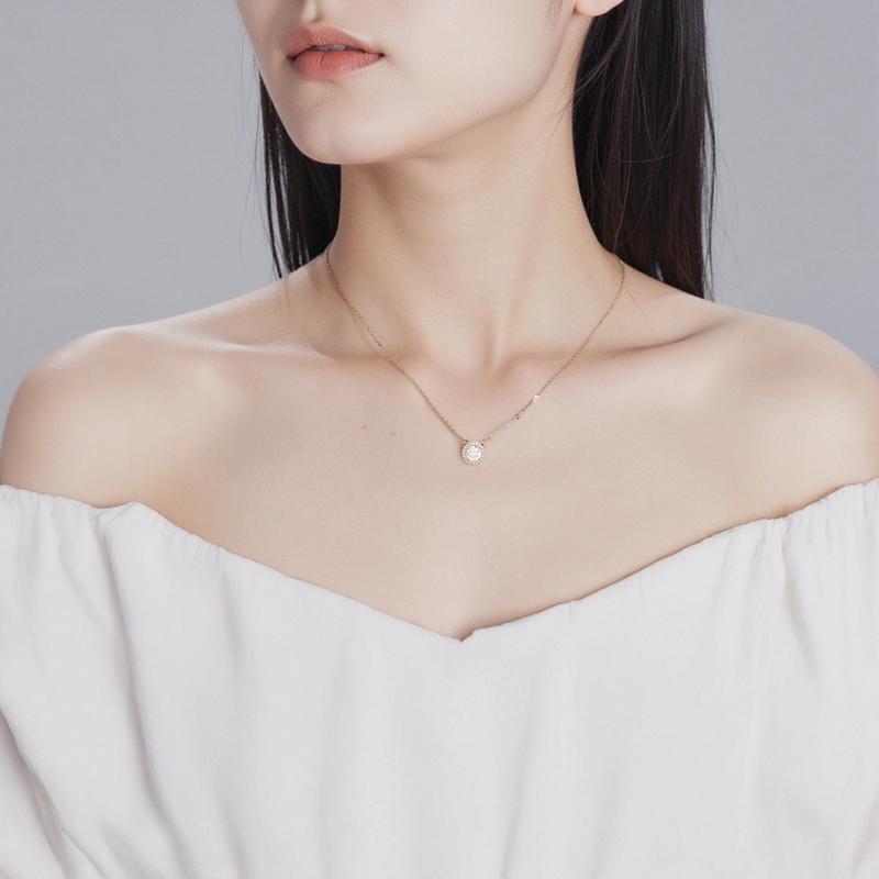 Swarovski Una Angelic Fashionable and Exquisite Synthetic Cubic Zirconia Necklace Women's White/Rose Gold 5636272