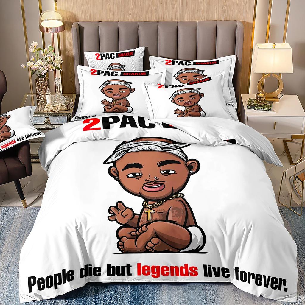 3D-DruckerRapper Tupac 2Pac Bettwäsche-Sets Bettbezug Kissenbezug Erwachsene Junge Mädchen Schlafzimmerdekoration Kinder Einzel-Doppelgröße Geschenk