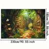 2D plane, 1 piece of background cloth "Embark on a magical journey through the forest library, experiencing nature and reading"