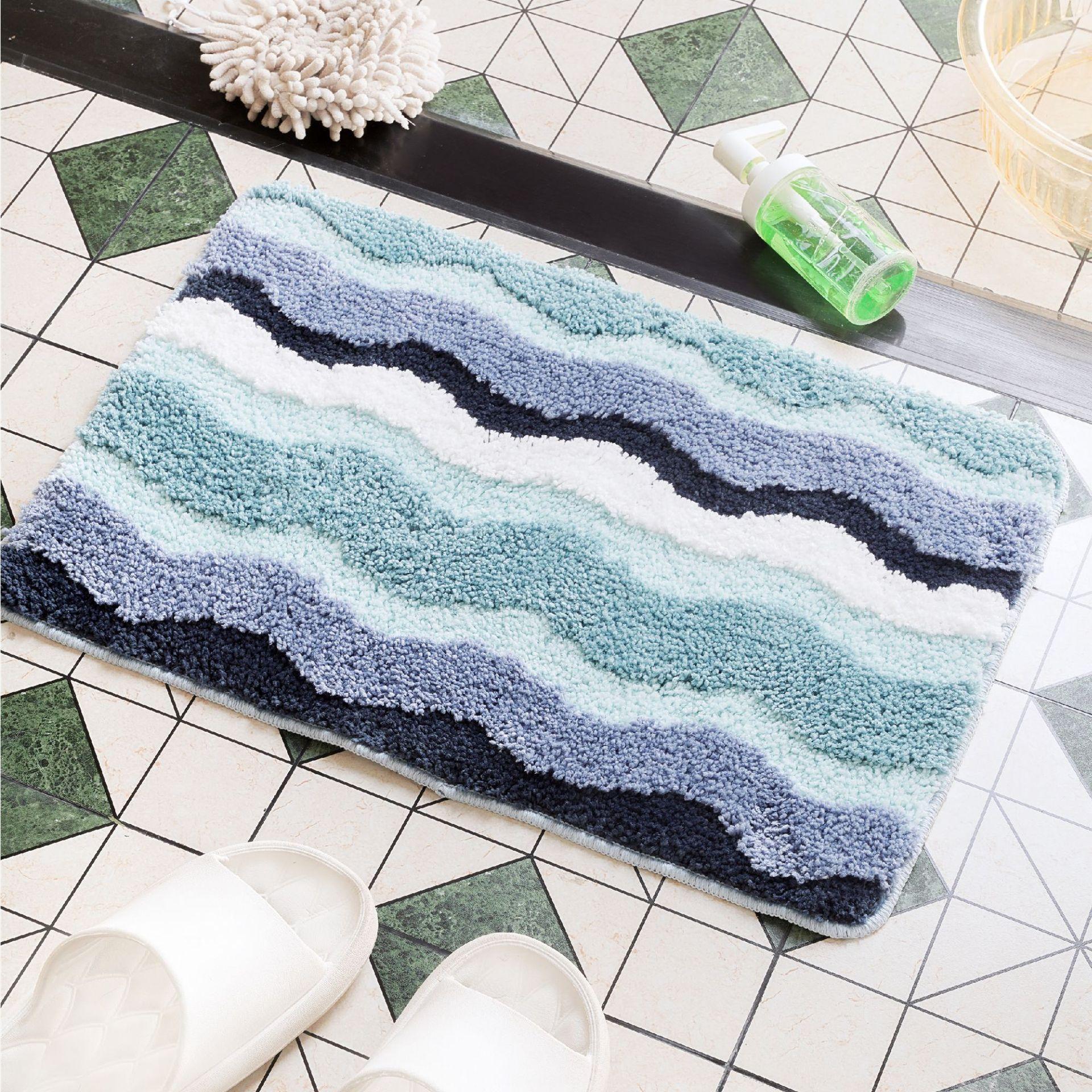 

Простой и Удобный Волнистый Плюшевый Коврик для Ванной Комнаты Нескользящий Бытовой Ковер 40*60cm
