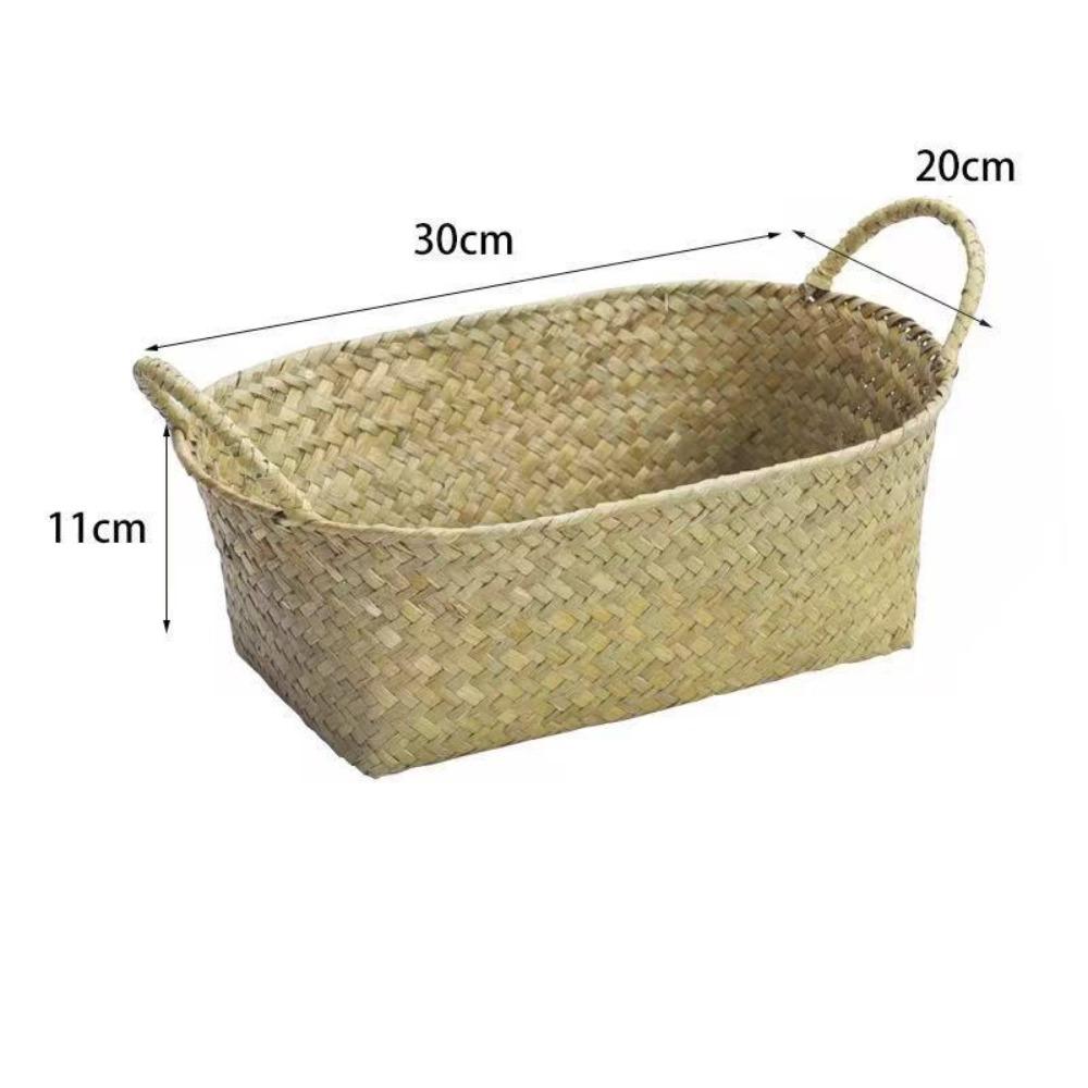 Portable Handwoven Rattan Basket Desktop Storage Tool Rattan Storage Basket Storage Baskets with Handle