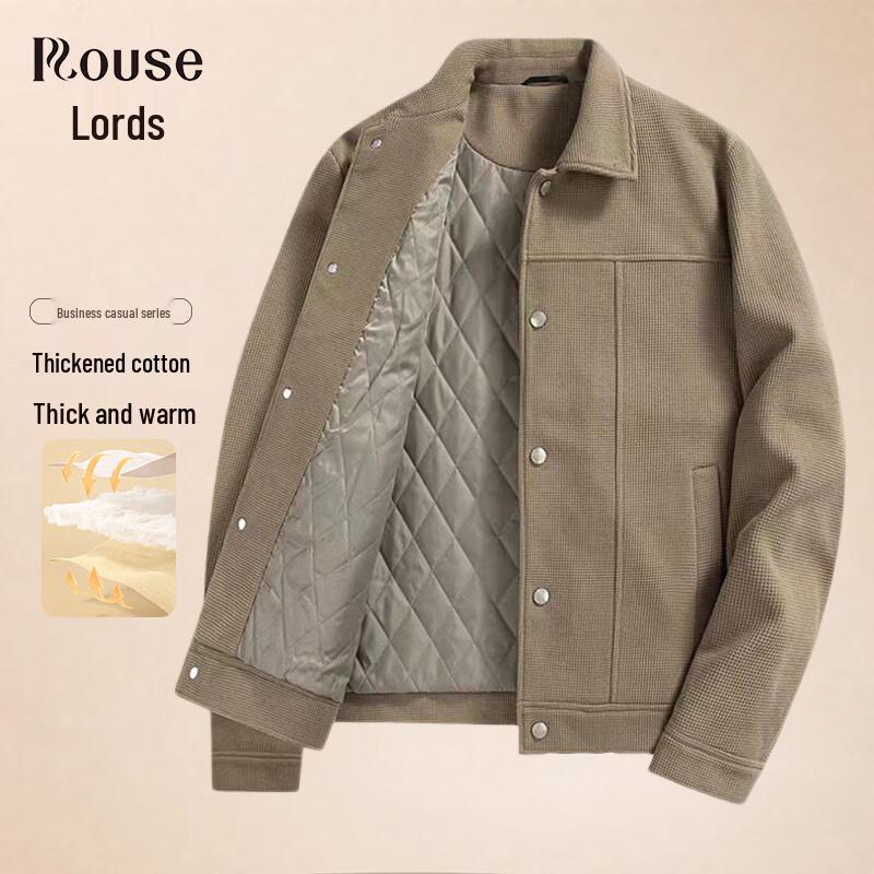 LOTTUS Men's Thickened Fleece-Lined Casual Lapel Jacket