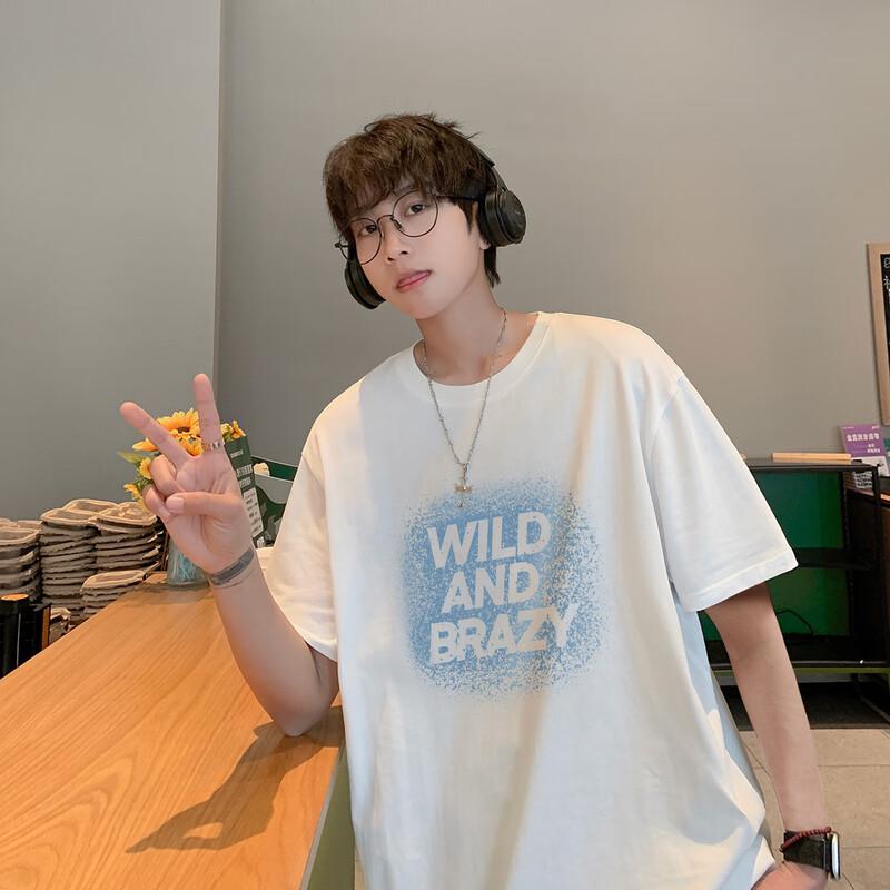 TonLion Men s 2025 Summer Front Print Round Neck Short Sleeve T-Shirt M
