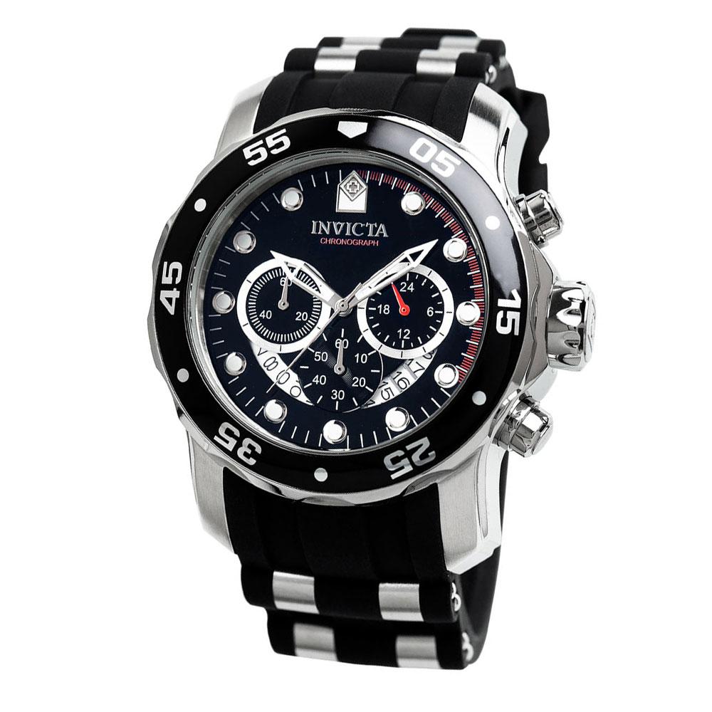 Inbigta Pro Diver Collection Men'S Chronograph Large Size Urethane Wristwatch 21927