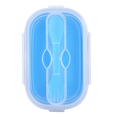 800ml Tragbare Silikon Faltbare Lunchbox Bento Boxen Lebensmittelbehälter für Outdoor Reise Picknick