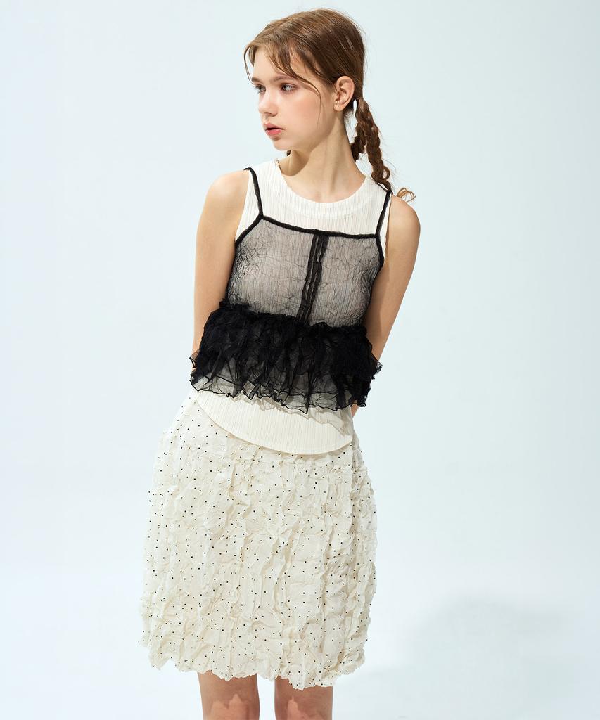 Waiowai Wrinkle Dot Midi Skirt_2 Colors