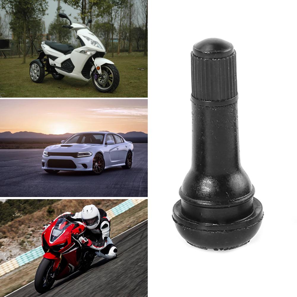 1-2 Set TR413 Valve Stems For Car Motorcycle Rubber Copper Snap In Short Black Rubber Valve Stems