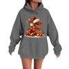 Women's Casual Comfortable Long-Sleeved Christmas Letter-Printed Warm Hooded Crew-Neck Sweatshirt