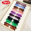 9pcs Rectangle Stylish Sunglasses For Female Male Cute Candy Color Decorative Shades For Vacation Beach Party Shades Eyeglasses UV400