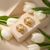 Exquisite Stainless Steel Heart Love Hoop Earrings for Women Punk Hiphop Imitation Pearl Drop Earrings Waterproof Jewelry